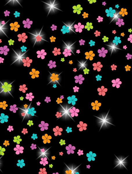 Grupo de cores, fundo floral — Vetor de Stock