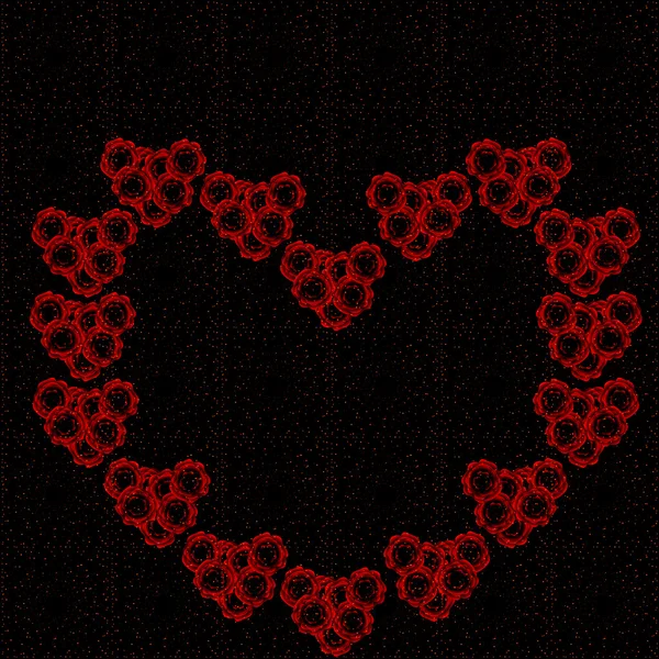 Röda rosornas hjärta — Stock vektor