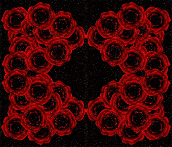 Modèle floral de roses rouges — Image vectorielle