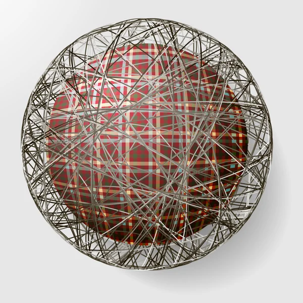Ball with the texture of fabric and within the grid — Stock Vector