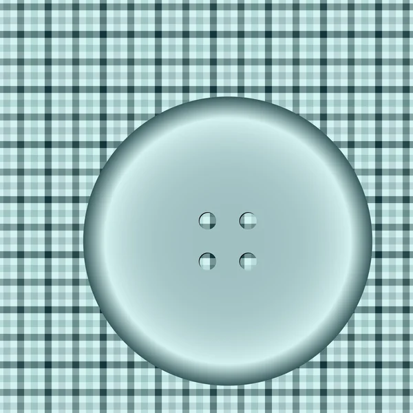 Kulaté tlačítko na povrchu kostkované látky — Stockový vektor