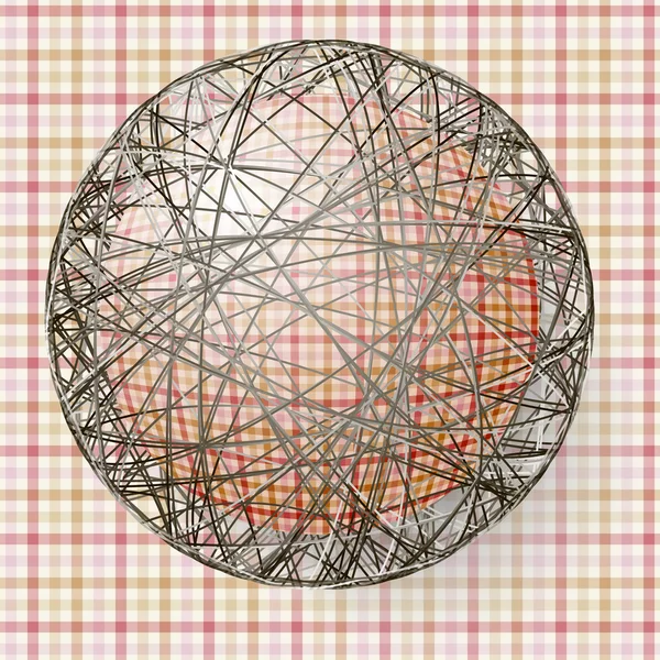 Ball with the texture of fabric and within the grid — Stock Vector