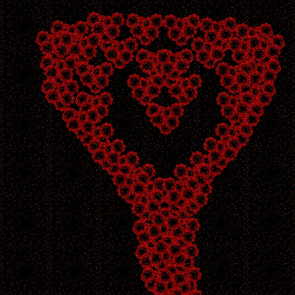 Serpiente de rosas rojas, símbolo del amor apasionado — Archivo Imágenes Vectoriales