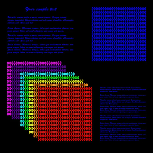 Zestaw abstrakcyjne kwadraty w różnych kolorach — Wektor stockowy