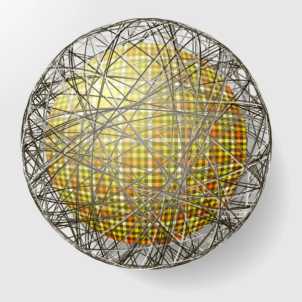 М'яч з текстурою тканини і всередині сітки — стоковий вектор