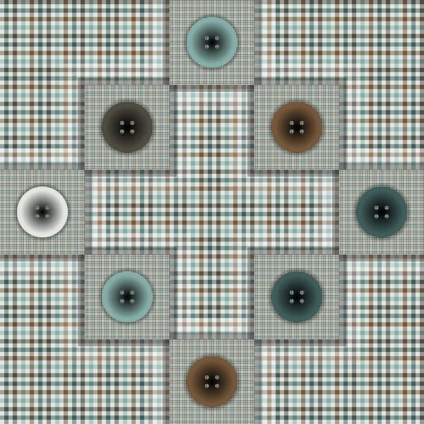 Pièce de tissu avec boutons — Image vectorielle