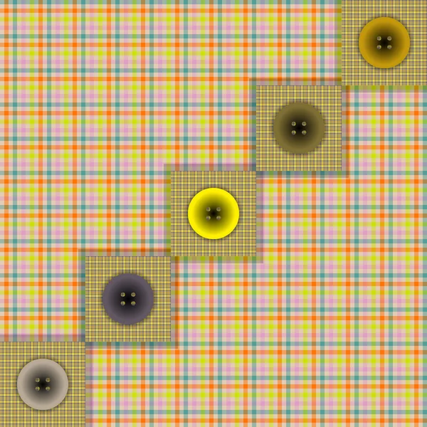 Conjunto de tecido com botões em um fundo contrastante — Vetor de Stock