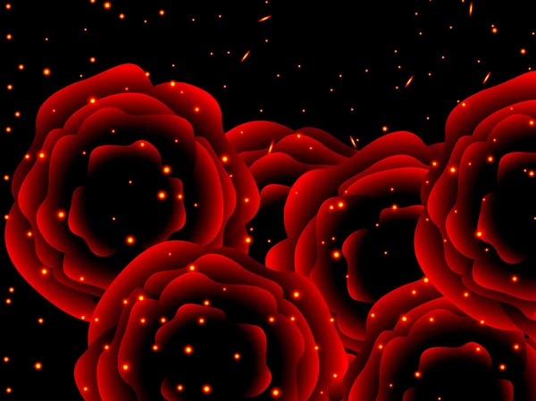 Cadeau roses rouges et amour — Image vectorielle