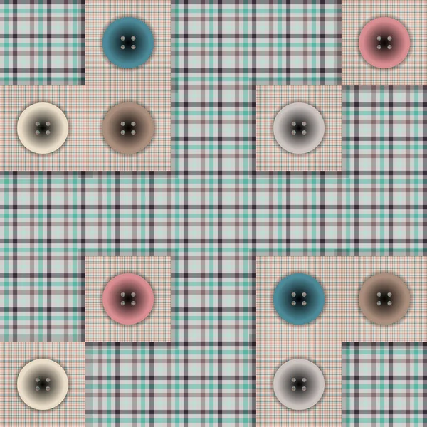 Conjunto de tecido com botões em um fundo contrastante — Vetor de Stock