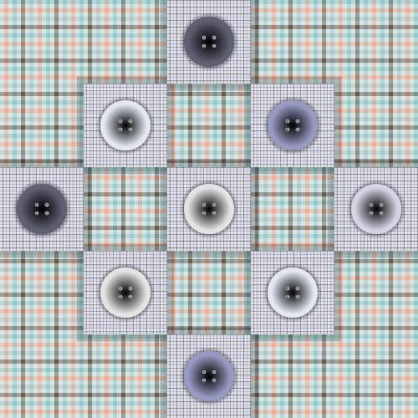 Conjunto de tecido com botões em um fundo contrastante — Vetor de Stock