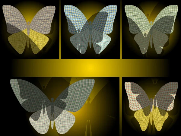 Ensemble de papillons — Image vectorielle