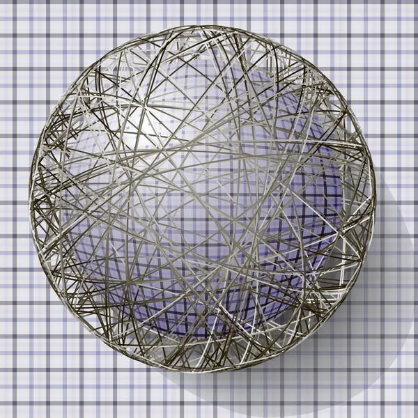 Balle avec la texture du tissu et dans la grille — Image vectorielle