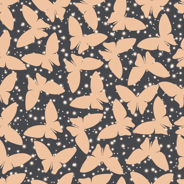 Naadloze patroon of abstracte vlinder in vector stijl — Stockvector