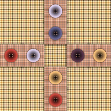 kumaş ile zıt bir arka plan üzerinde düğme kümesi