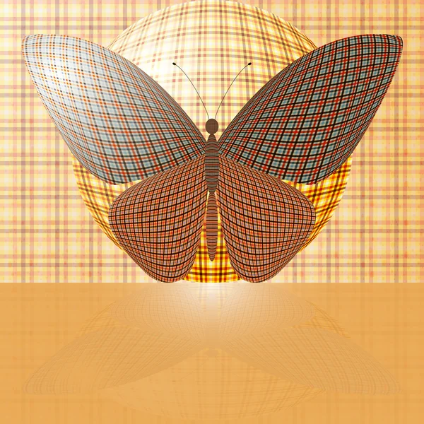 Mariposa en la pelota — Vector de stock