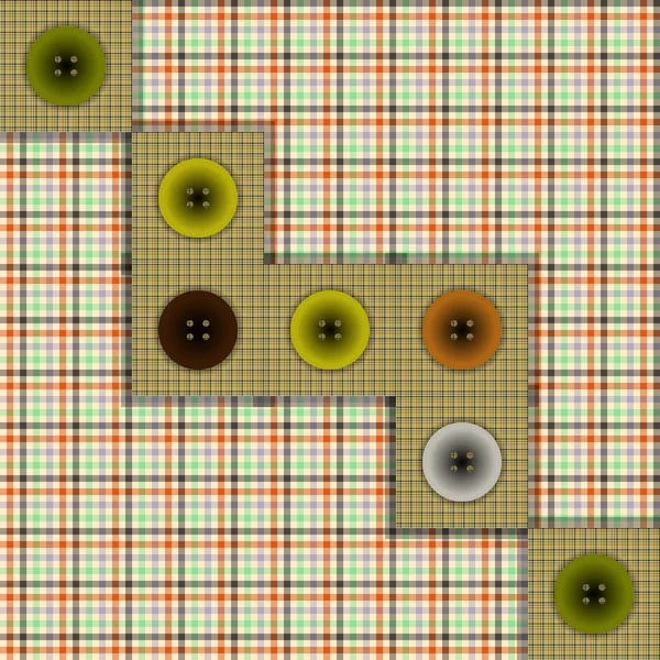 Conjunto de tela con botones sobre fondo contrastante — Archivo Imágenes Vectoriales