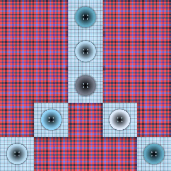 Набір тканини з кнопками на контрастному тлі — стоковий вектор