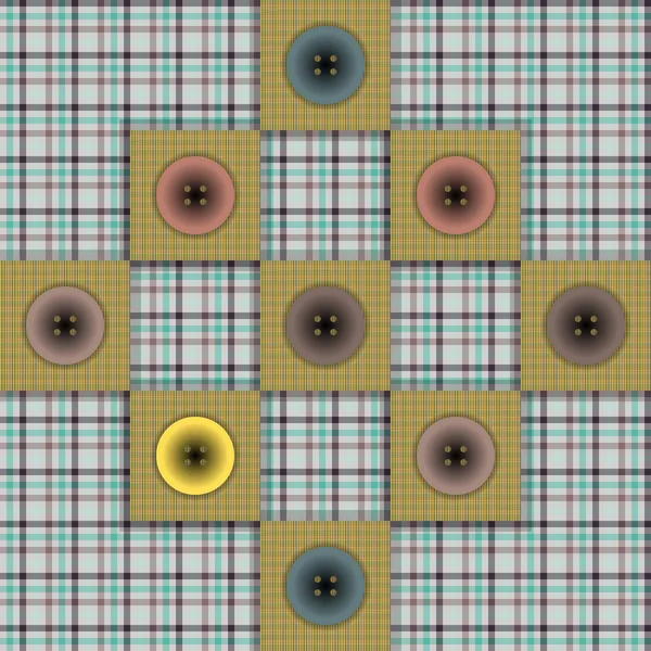 Набор тканей с кнопками на контрастном фоне — стоковый вектор
