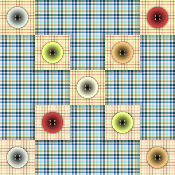 Set of fabric with buttons on a contrasting background — Stock Vector