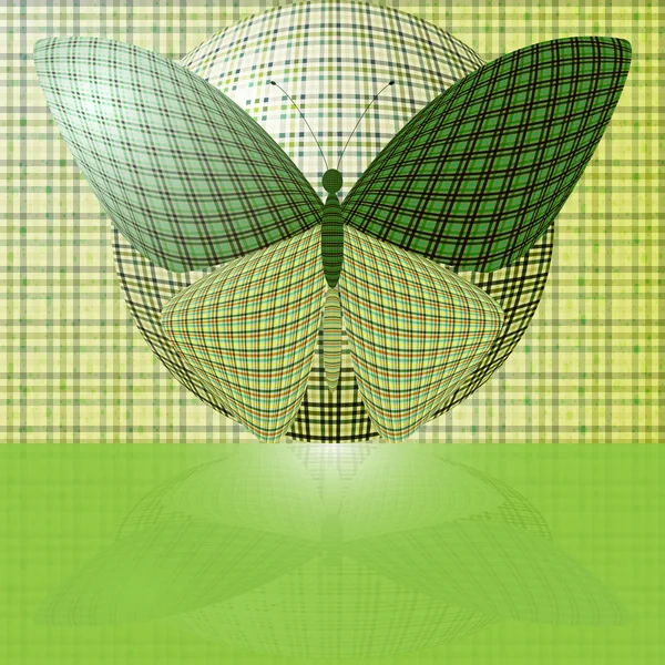 Mariposa en la pelota — Vector de stock