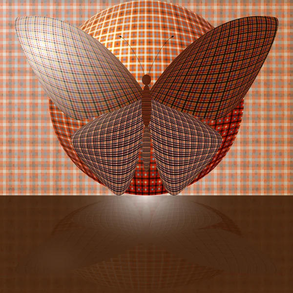 Papillon sur la balle — Image vectorielle