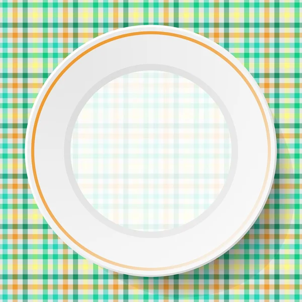 Image dishes on a napkin with a seamless texture — Stock Vector