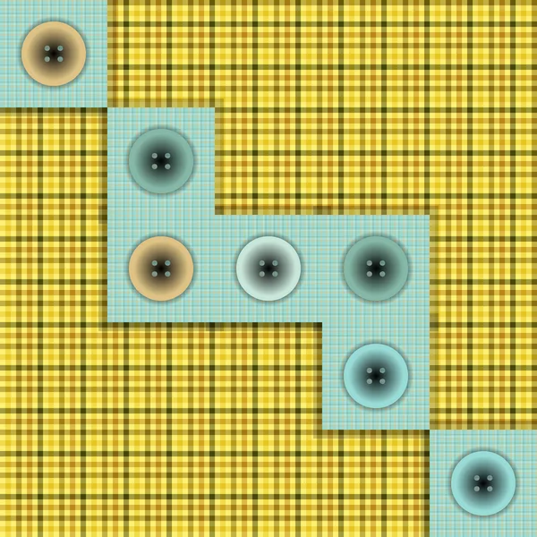 Conjunto de tela con botones sobre fondo contrastante — Archivo Imágenes Vectoriales