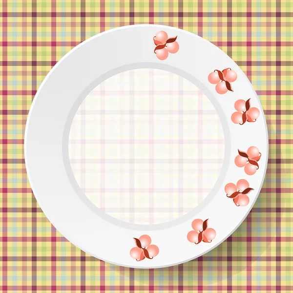 Immagine piatti su un tovagliolo con una texture senza cuciture — Vettoriale Stock