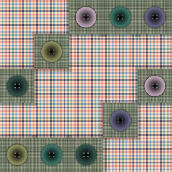 Ensemble de tissu avec boutons sur un fond contrasté — Image vectorielle