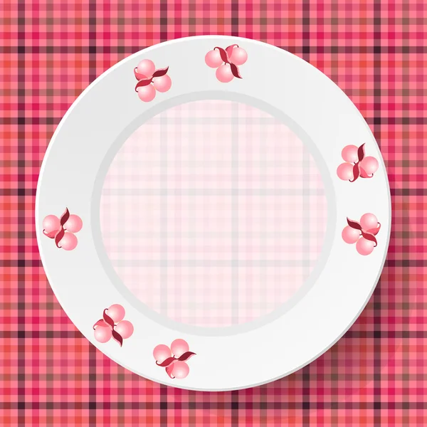 Immagine piatti su un tovagliolo con una texture senza cuciture — Vettoriale Stock