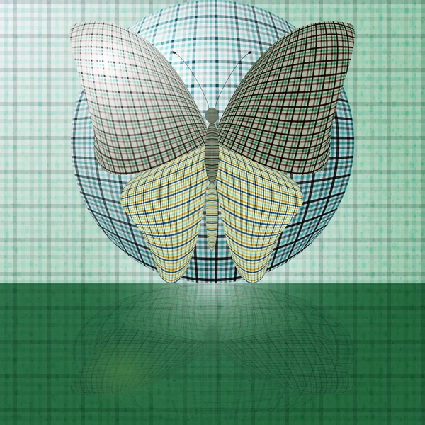 Perhonen pallolla — vektorikuva