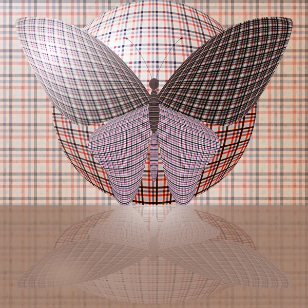 Papillon sur la balle — Image vectorielle