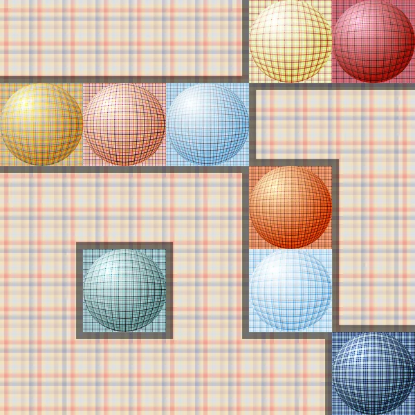 รูปแบบอักษรจากลูกบอลที่มีสีต่างกัน — ภาพเวกเตอร์สต็อก
