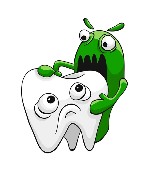 牙和细菌 — 图库矢量图片