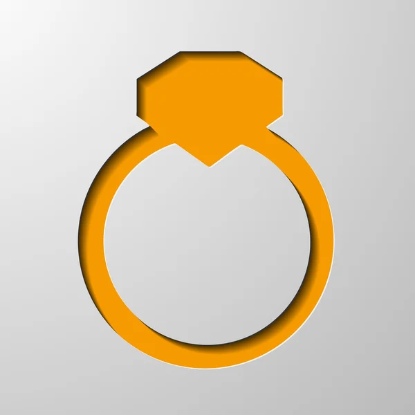 Anillo símbolo con diamantes — Vector de stock