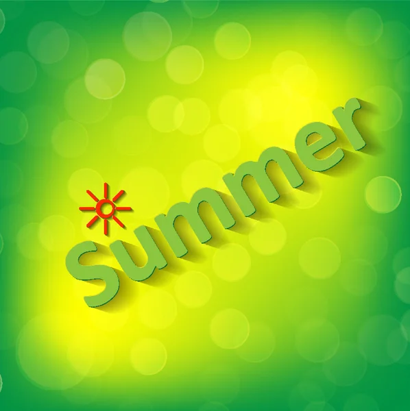 Слово "лето" на зеленом фоне — стоковый вектор