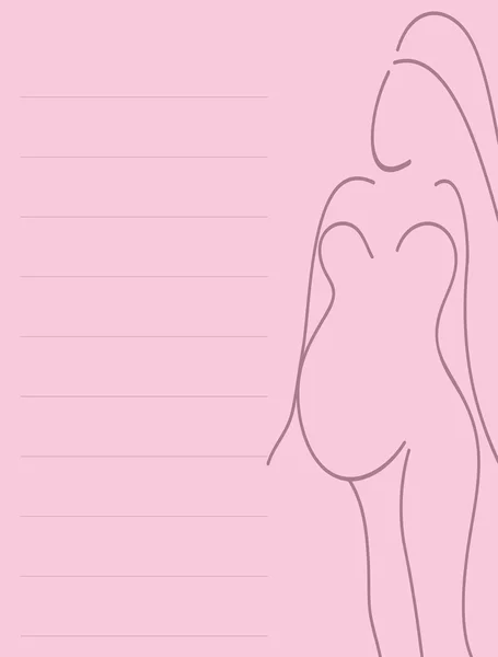 Dibujar chica embarazada — Vector de stock