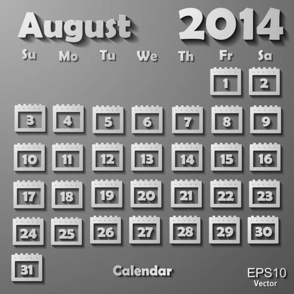 Calendario 2014 — Vector de stock