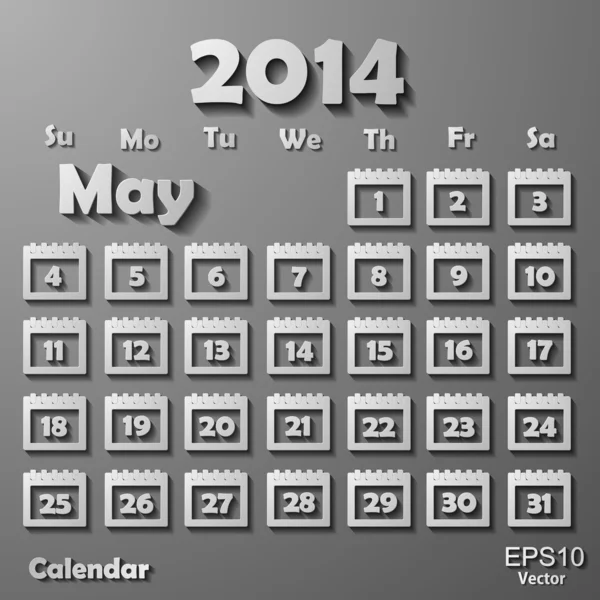 Calendário 2014 — Vetor de Stock