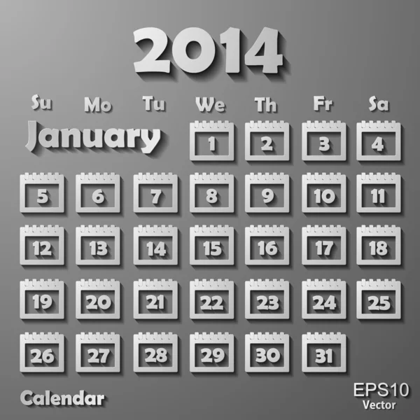 Calendar 2014 — Stock Vector