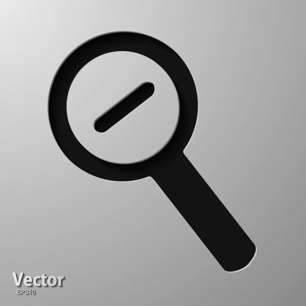 Magnifying glass with a decrease — Stock Vector