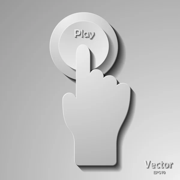 El presler düğmesine play — Stok Vektör