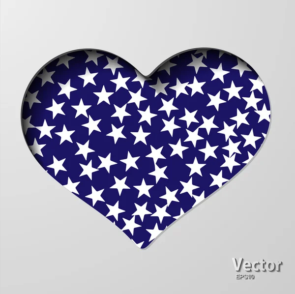 Heart with stars — Stock Vector