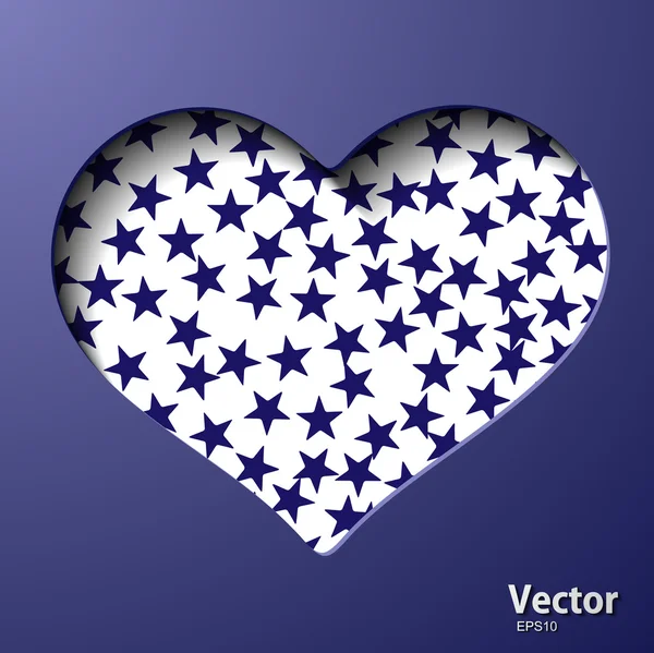 Corazón con estrellas — Vector de stock