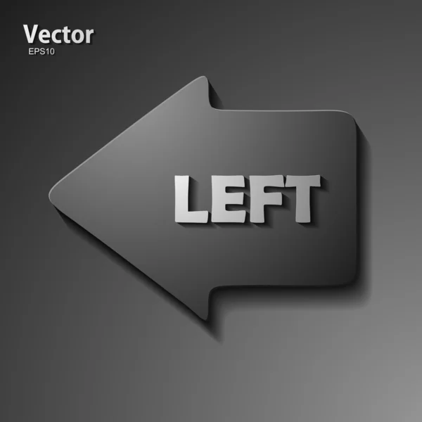 The arrow points to the left — Stock Vector