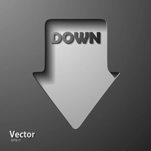 Šipka směřující dolů — Stockový vektor