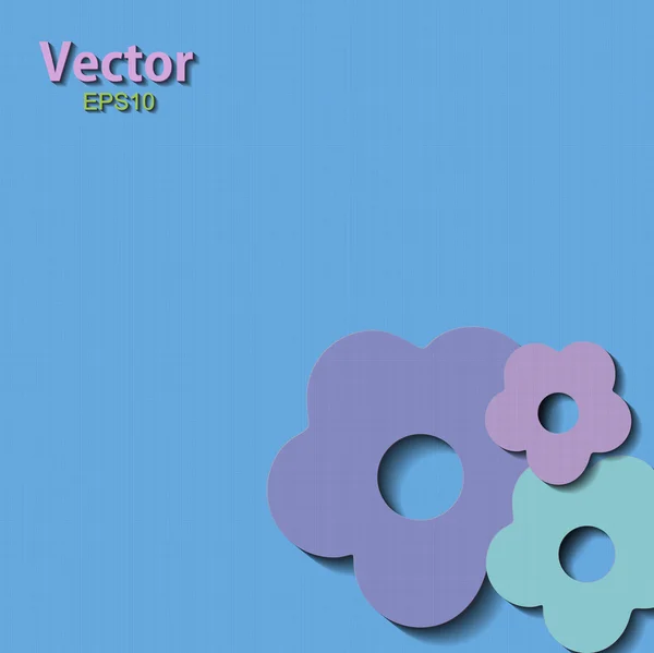 Fondo azul con flores — Vector de stock