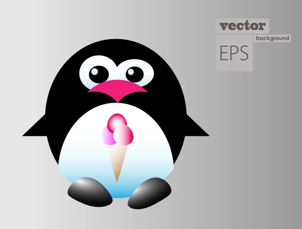 Pinguin mit Eis — Stockvektor