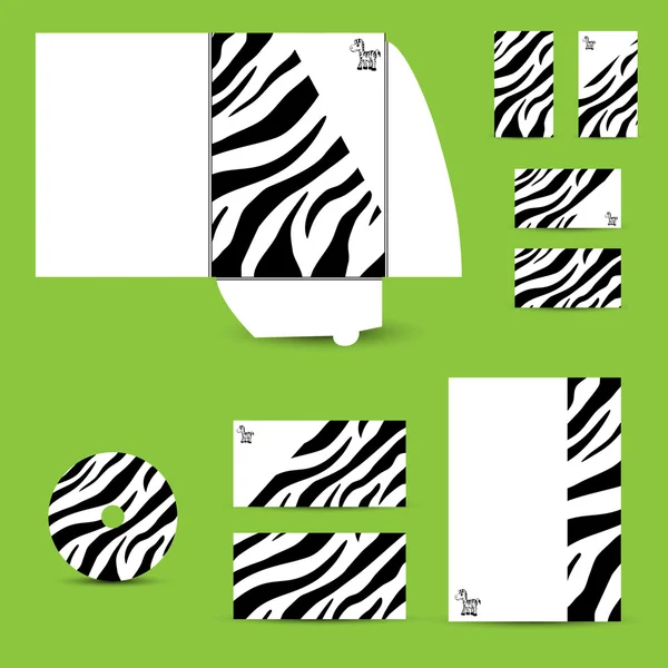 Plantillas de identidad corporativa de Zebra — Archivo Imágenes Vectoriales