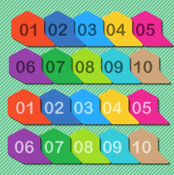 Kleurrijke getallen in het frame — Stockvector